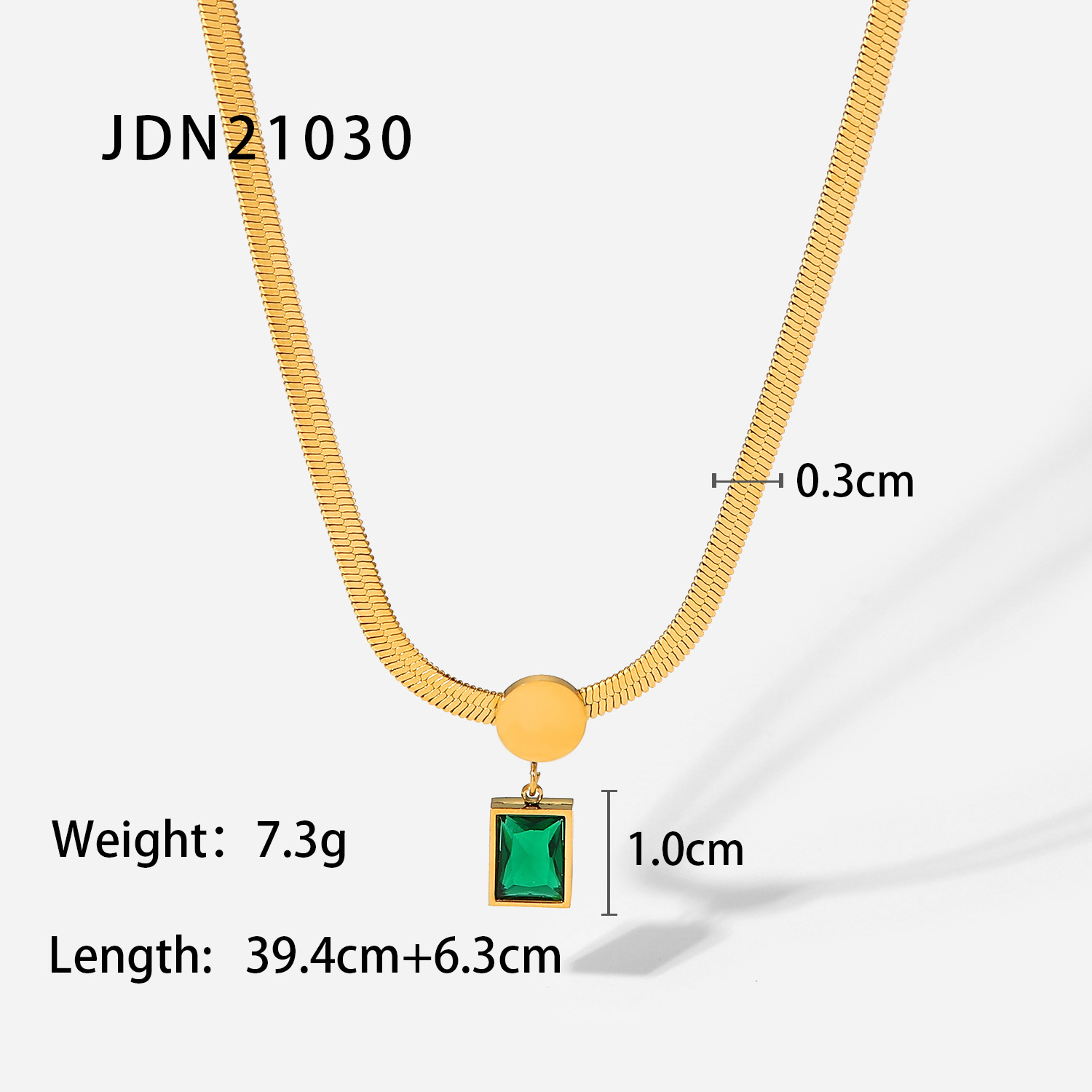 European and American Ins Style Necklace Jewelry 18K Gold Stainless Steel Inlaid Green Zircon Ring Women's Fashion All-Match Ring