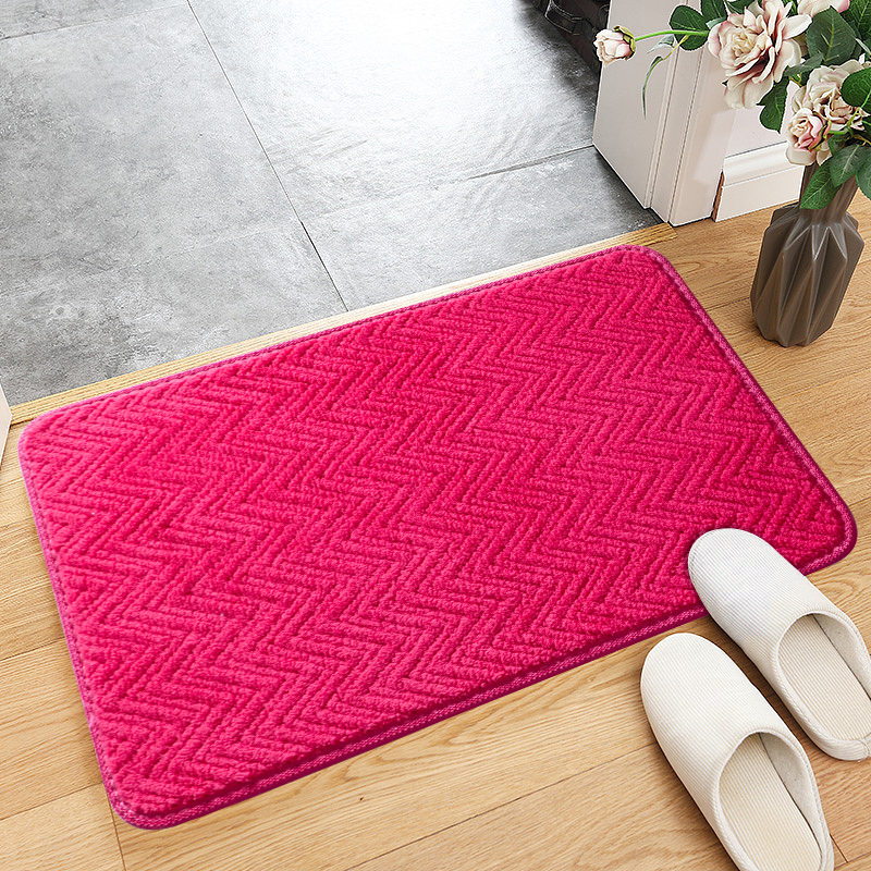 Household Bathroom Absorbent Floor Mat Living Room Bedroom Striped Fine Velvet Carpet Bathroom Door Non-Slip Foot Mats Wholesale