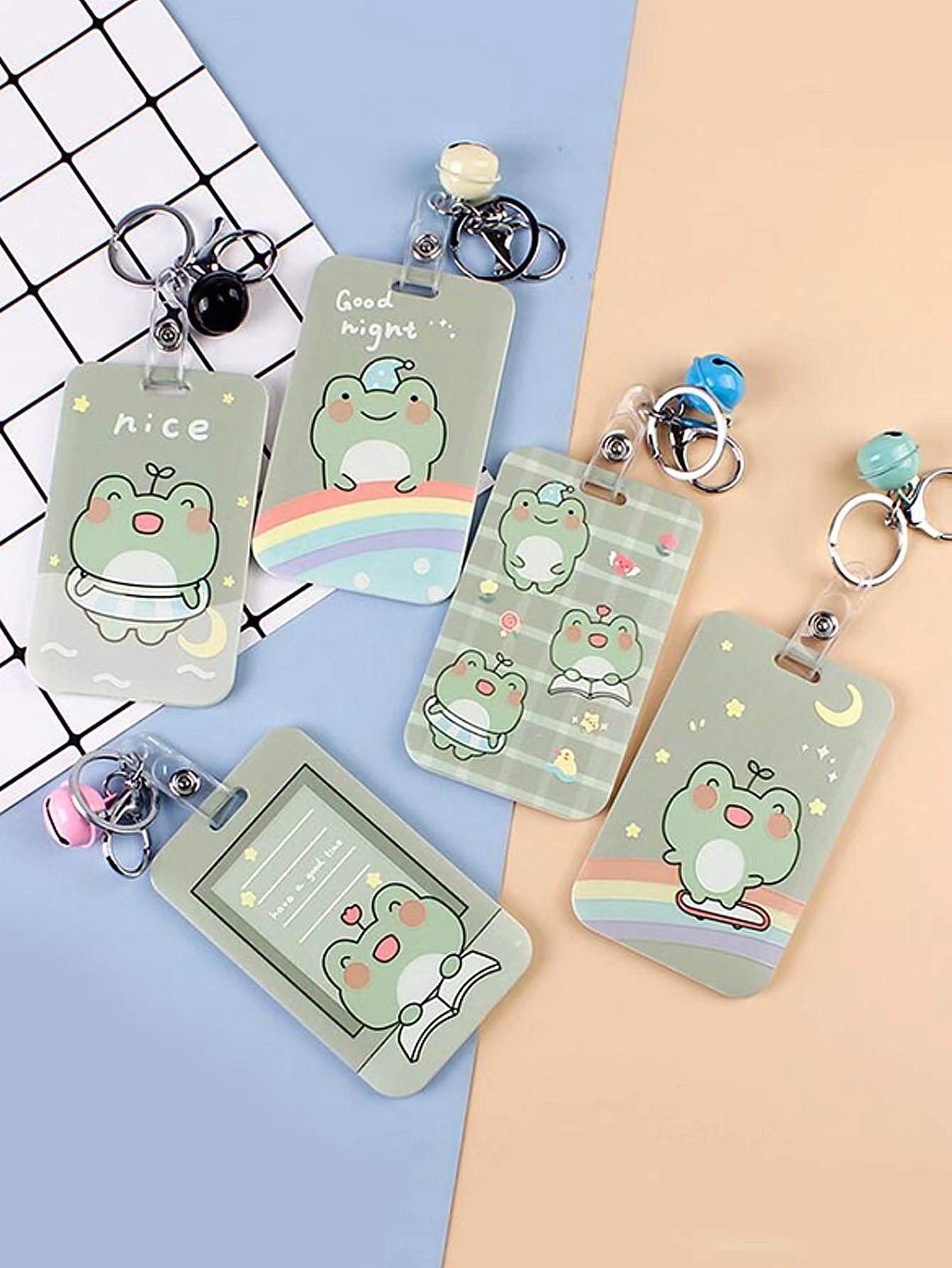 卡通ins青蛙校园学生饭卡公交地铁厂牌幼儿园接送卡套来图 批发