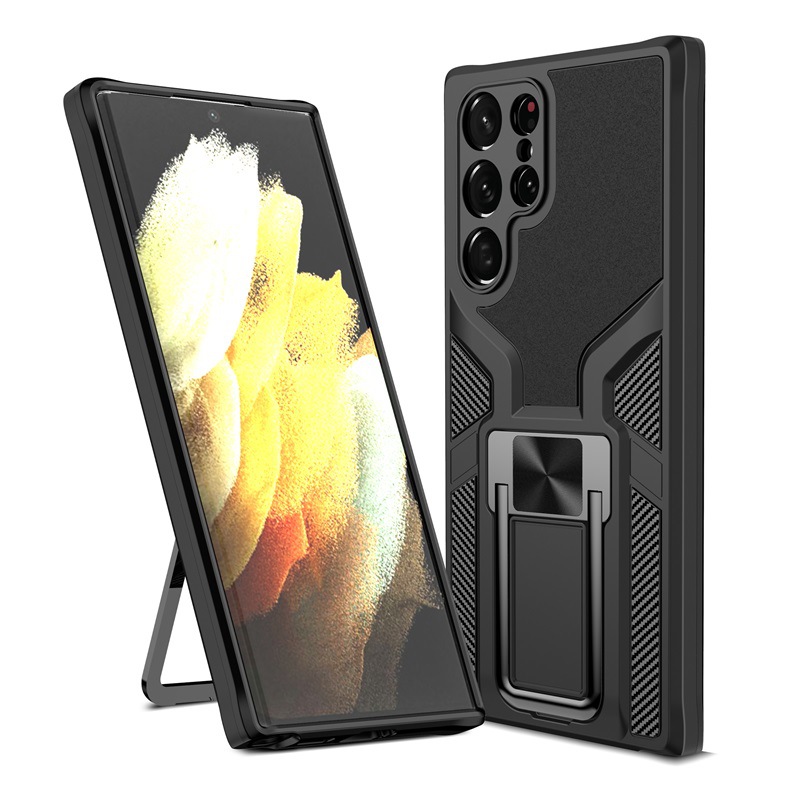 适用三星s23ultra手机壳 note20车载吸磁指环支架s22p防摔硬壳s21