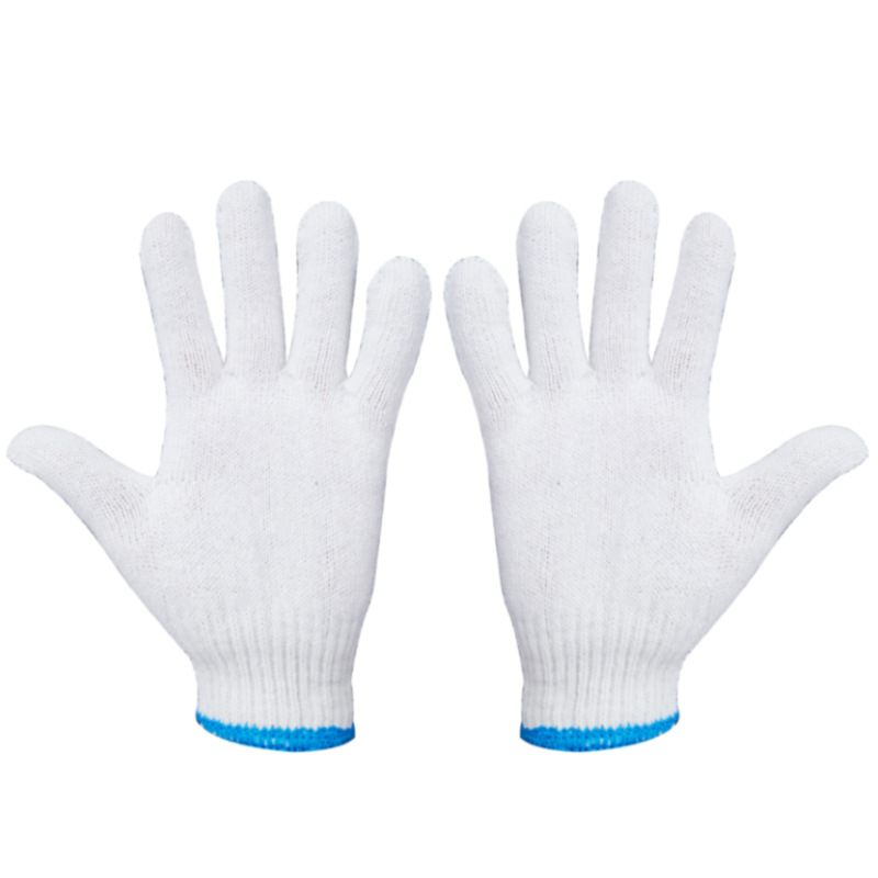 Factory Wholesale Construction Site Maintenance Labor Protection Anti-Slip Thickening and Wear-Resistant 500G Ten-Pin Lampshade Cotton Yarn Gloves