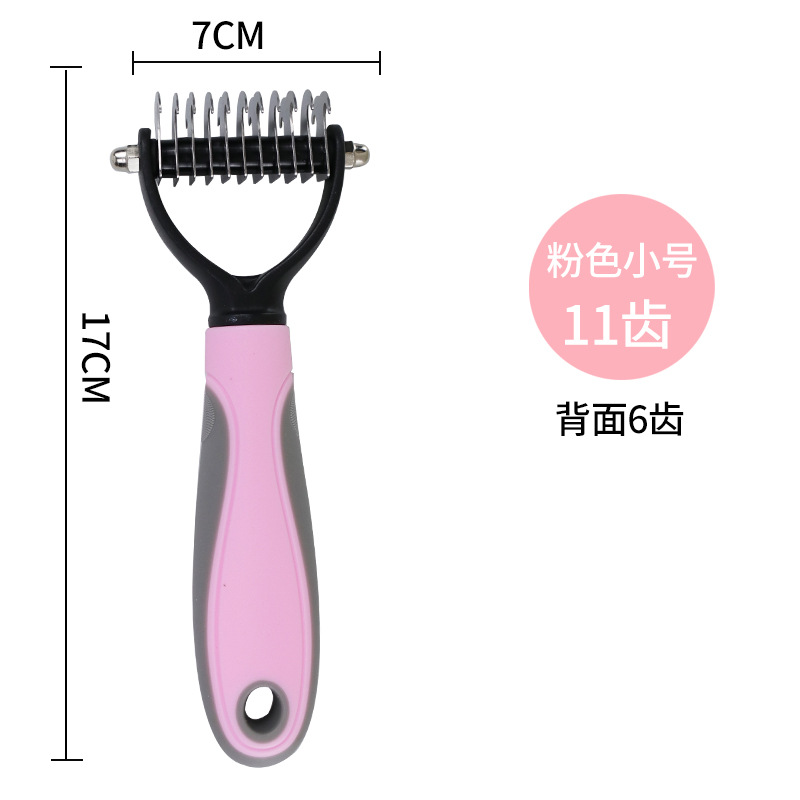 Dog Hair Removal Comb Dogs and Cats Hair Removal Comb Double-Sided Stainless Steel Knot Untying Comb