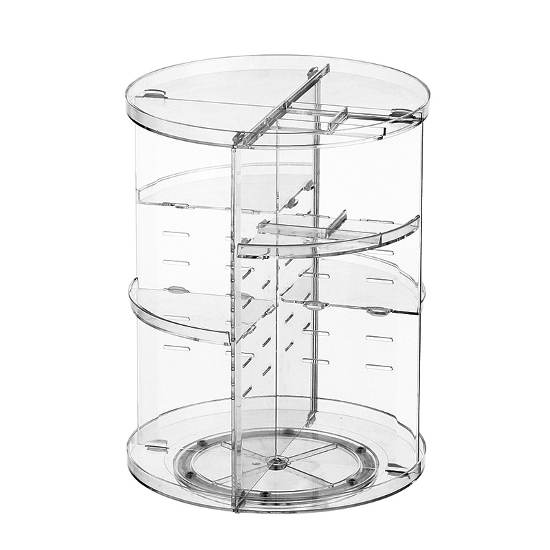 Transparent Desktop 360 Rotating Cosmetics Storage Box Dressing Table Amazon Makeup Brush Skincare Product Storage Rack