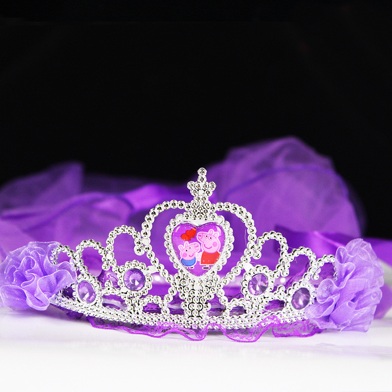 儿童皇冠头纱旅游景区饰品冰雪奇缘皇冠花环头纱公主皇冠头饰批发