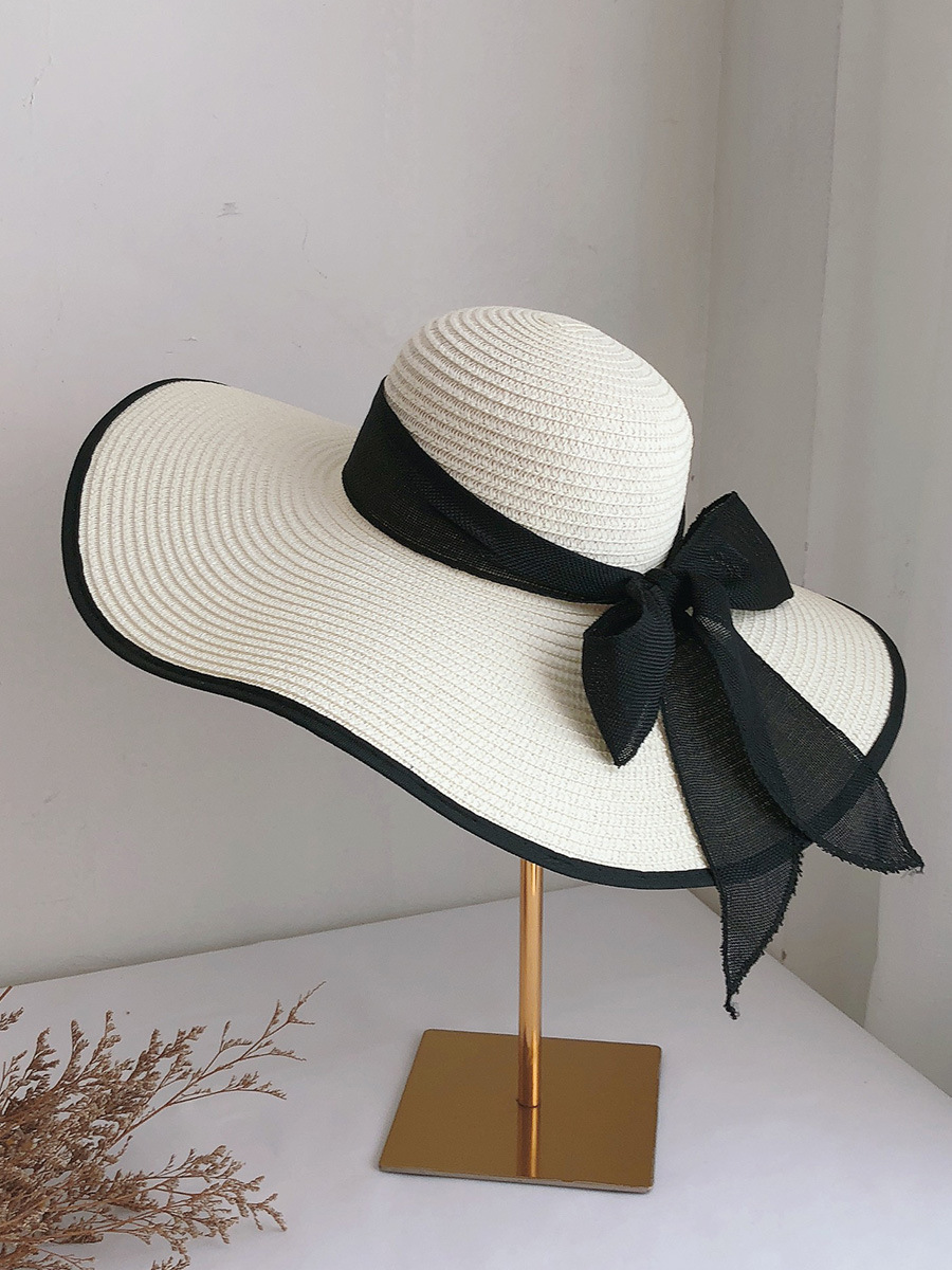 Oversized Brim Straw Hat Women's Summer Sun Protection Big Brim Hat Seaside Bow Beach Hat Sun Hat Sun Hat