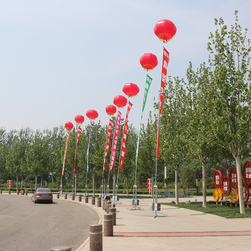 新型空飘气球支架空气空飘广告婚庆庆典开业奠基空飘红色免充气