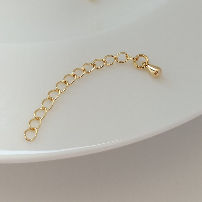 14k铜镀真金保色水滴尾链手链项链半成品手工diy饰品加长延长链