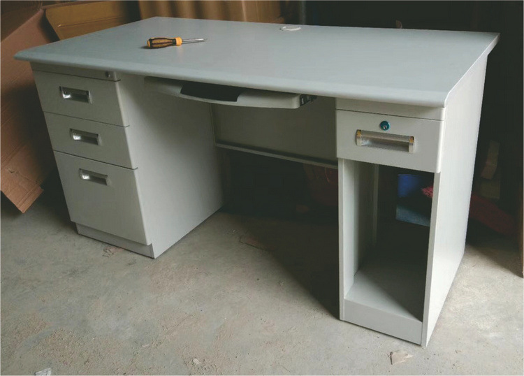 办公桌钢制员工电脑桌带锁财务写字台抽屉铁皮办公桌加厚品质热销