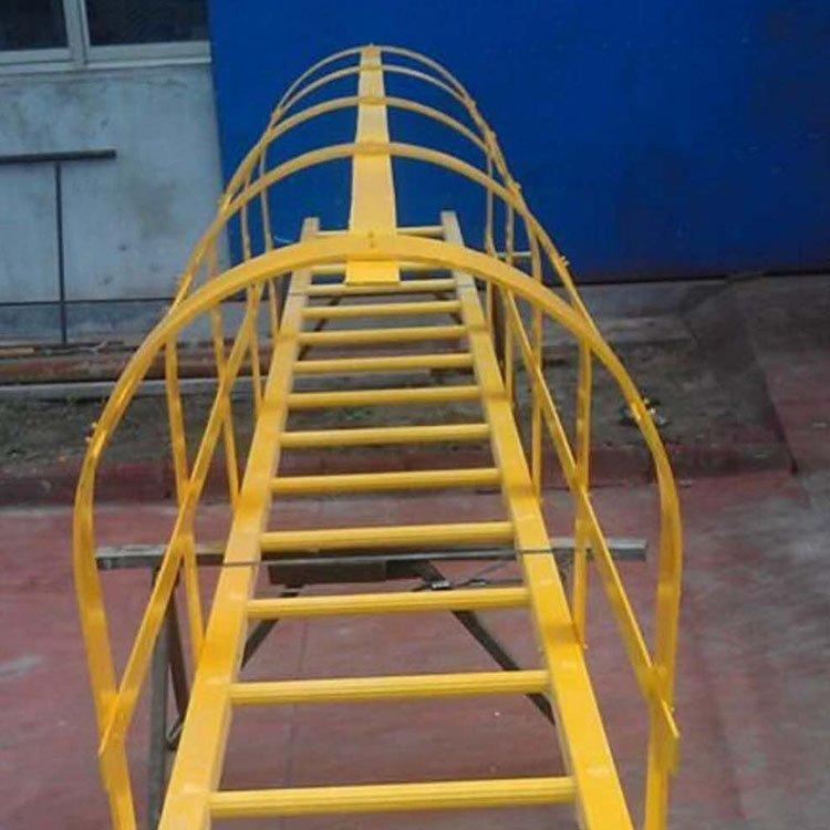 玻璃钢爬梯护笼镀锌钢爬梯刷漆绝缘防腐梯笼直梯安全梯消防人字梯