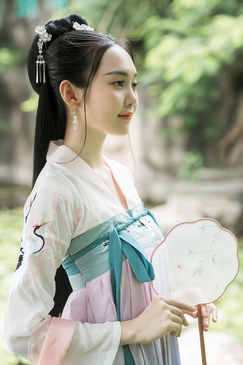 中国风刺绣唯美齐胸襦裙成人古装汉服女两件套连衣裙复古汉服女装