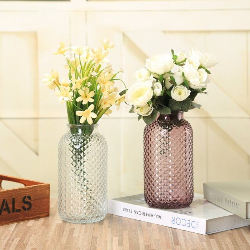 European Style Glass Vase Modern Simple Twist Vase Home Decoration Hydroponic Vase Creative Dried Flower Vase Decoration