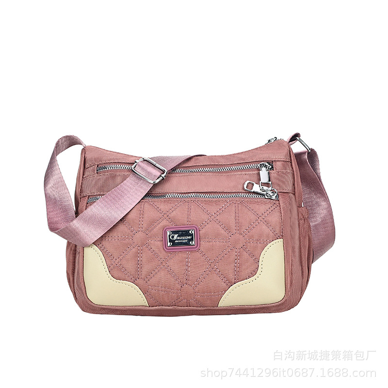 2024 New Women's Bag Shoulder Crossbody Bag Large Capacity One Piece Dropshipping Rhombus Embroidery Thread Multi-Layer Bags Tide