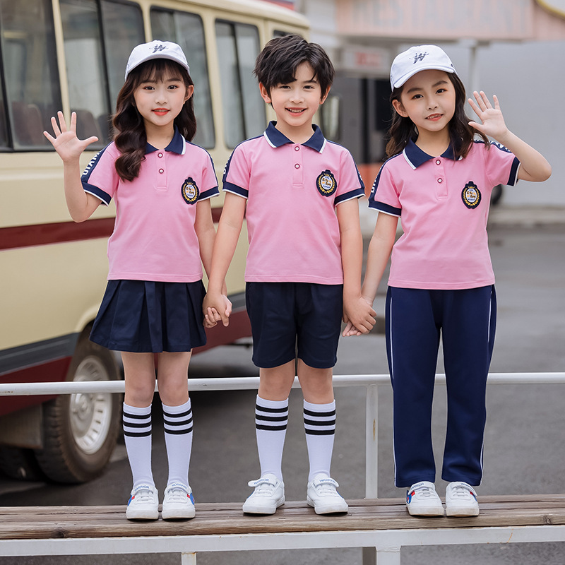 中小学生夏装新款运动校服大童幼儿园服班服毕业合照演出运动套装