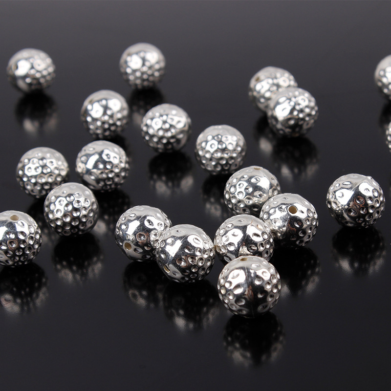 diy饰品配件电镀金色银色圆珠仿巴洛克珠子ccb麻点珠手链项链串珠