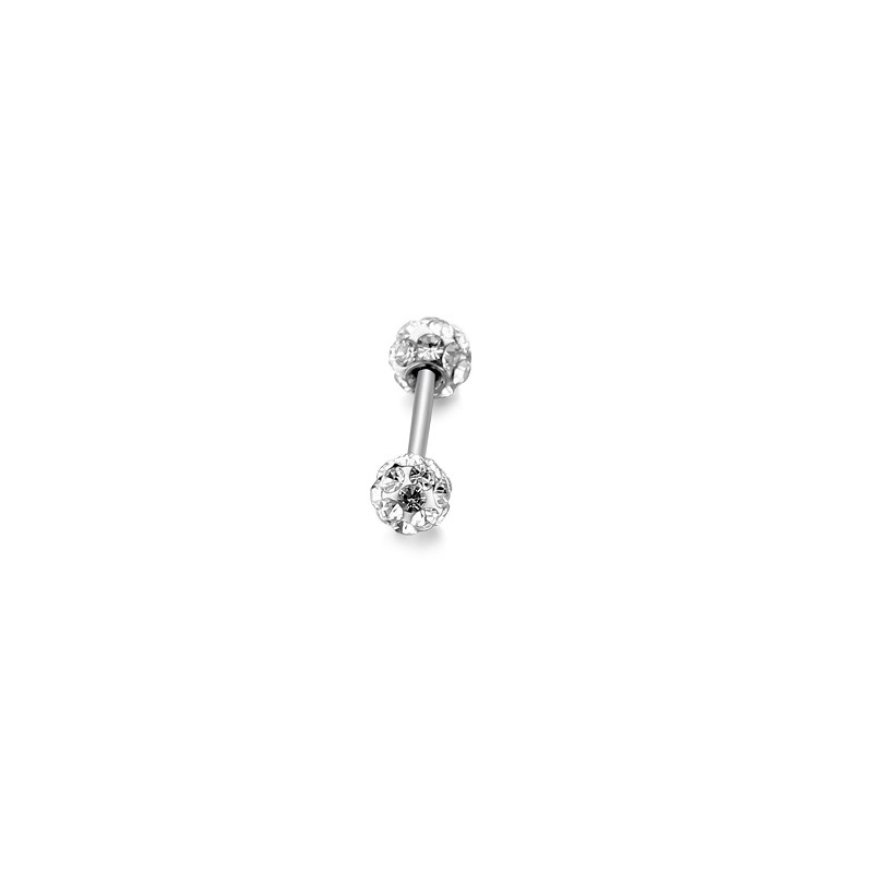 Cross-Border E-Commerce Stainless Steel/925 Silver Piercing Jewelry New Korean Fashion Rhinestone Ball Eardrops Earrings Earrings