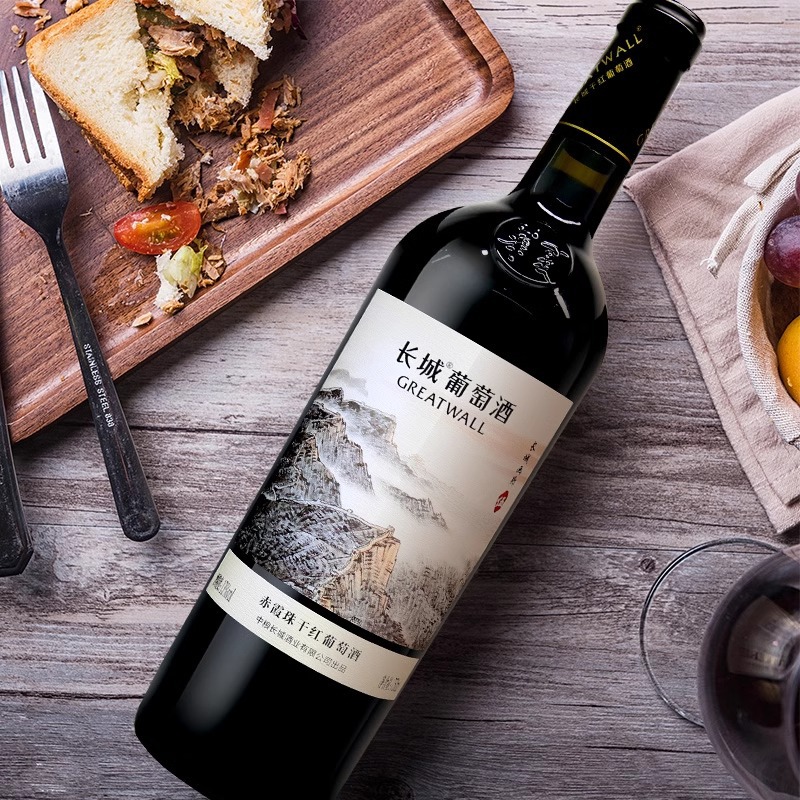 国产红酒整箱六支长城华夏国家画廊伍赤霞珠干红葡萄酒750ml*6瓶
