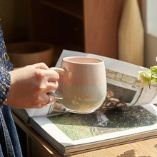 肆月大肚马克杯大容量陶瓷杯家用高颜值水杯咖啡杯喝水杯子女茶杯