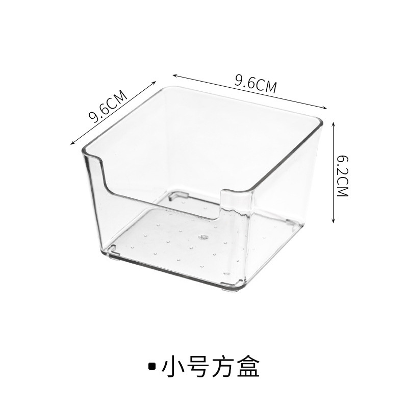 Grapefruit Transparent Acrylic Storage Box Student Stationery Office Desktop Storage Basket Cosmetics Drawer Household Supplies