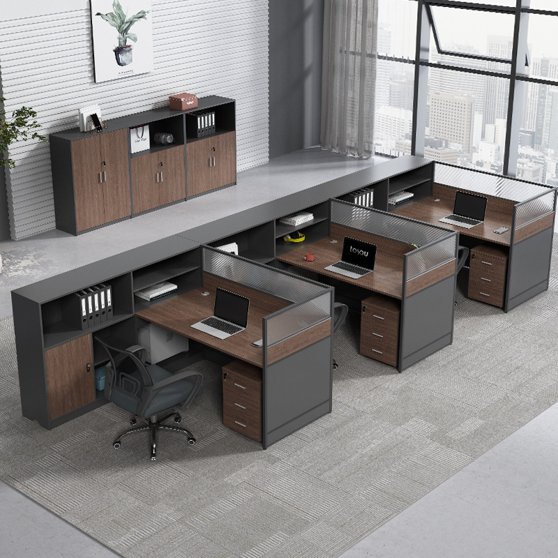 办公室桌椅组合简约现代屏风卡位财务桌隔断桌办公家具职员员工桌