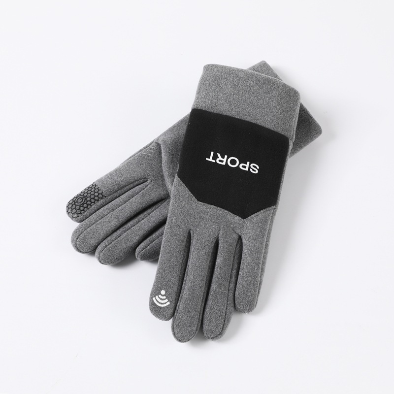 Women's Cold-Proof Velvet Gloves Outdoor Riding Touch Screen Windproof Thickening Gloves Simple Warm Velvet Gloves