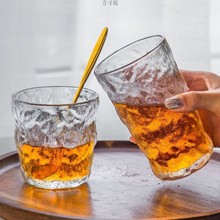 冰川玻璃杯日式杯耐热高颜值水杯女咖啡杯ins风奶茶杯网红啤酒杯