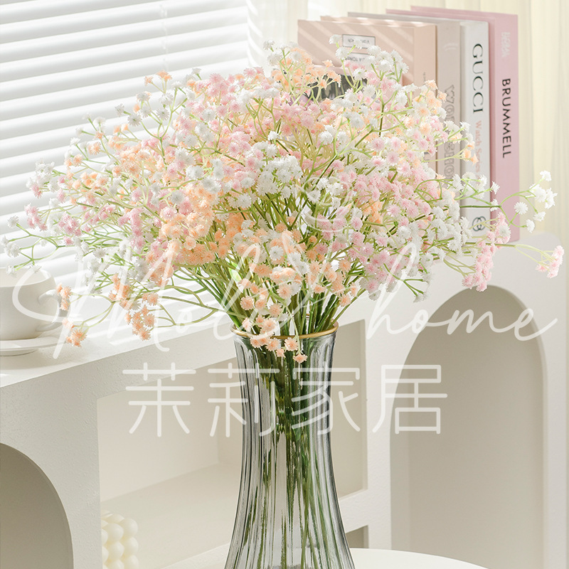 108头彩色软硬胶满天星仿真花客厅插花人造假花装饰新娘手捧花材