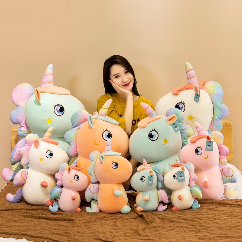 Cartoon Starry Unicorn Doll Plush Toys Sleeping Doll Pillow Bed Cute Pony Birthday Gift for Women