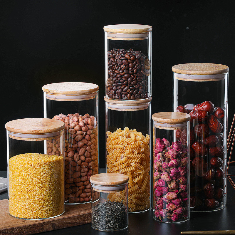 批发玻璃密封罐储物罐厨房收纳罐茶叶罐储存罐罐子瓶子杂粮罐