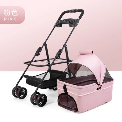 Pet Stroller Dog Walking Cat Teddy Trolley out Small and Medium-Sized Dog Trolley Portable Foldable Separation