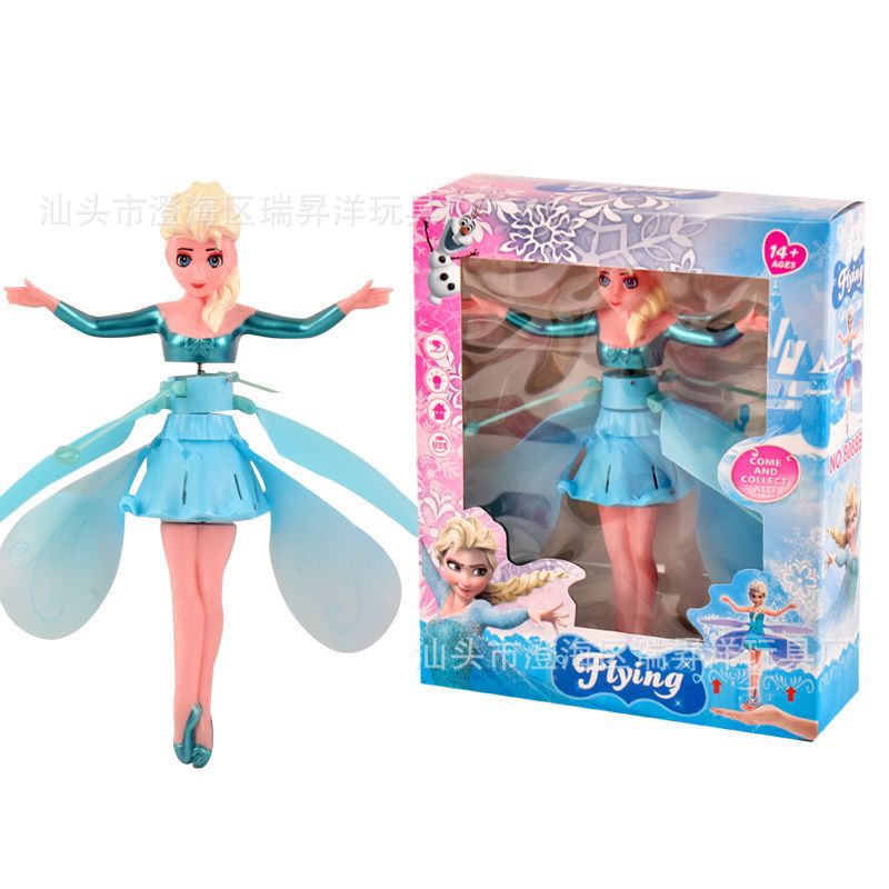 Cross-Border Hot Selling Flower Fairy Suspension Little Fairy Helicopter Gesture Little Flying Fairy Induction Aircraft Toy Wholesale