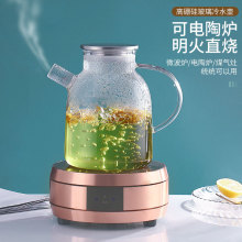 玻璃冷水壶耐高温家用花茶壶泡茶壶耐热开水瓶带嘴嘟嘟壶大容量