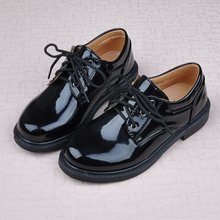 男童黑色皮鞋学校中小学生表演出鞋漆皮光亮面单鞋儿童尖头礼服鞋