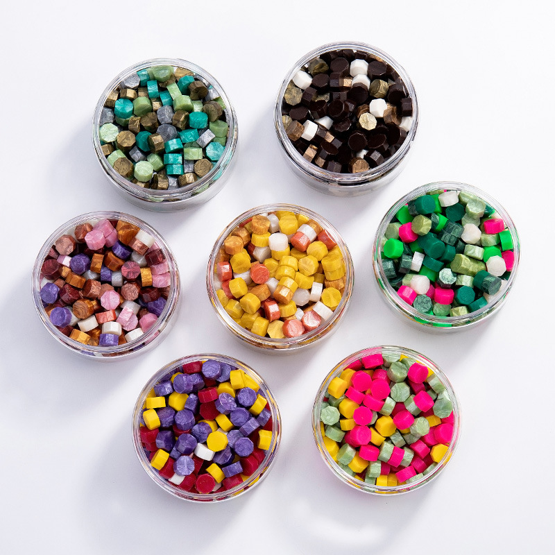 厂家直销 八边形火漆蜡粒火漆印章专用信封封口蜡胶罐装200颗90g