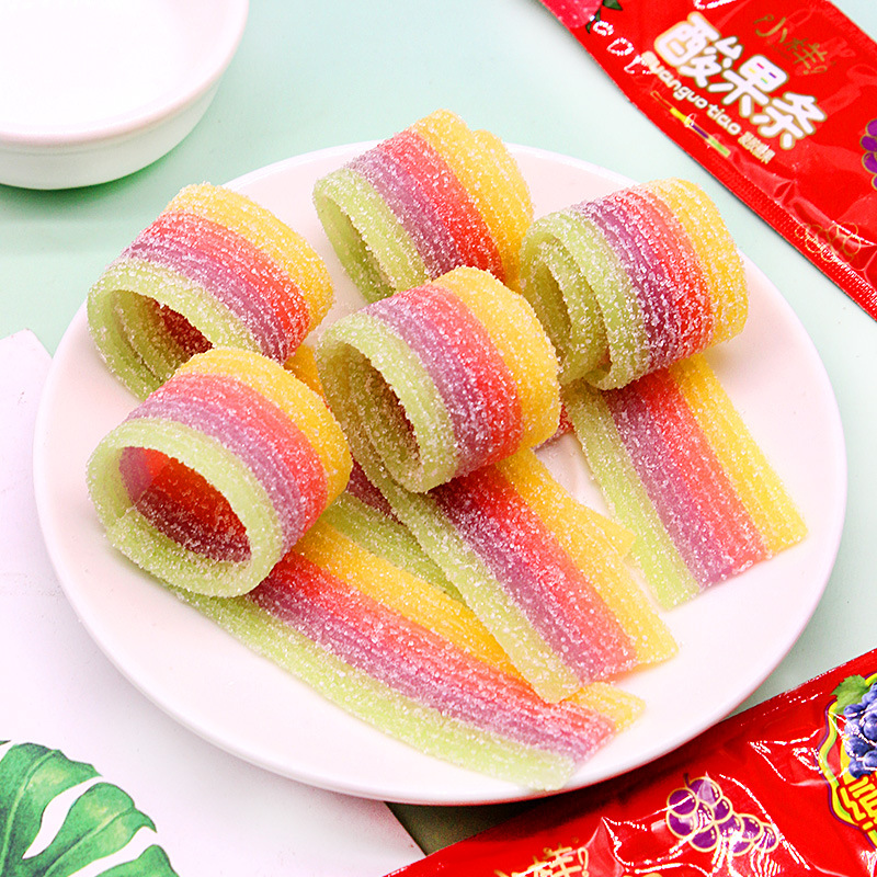 小样酸果条软糖儿童条状果味果汁软糖网红什锦糖多口味水果糖批发