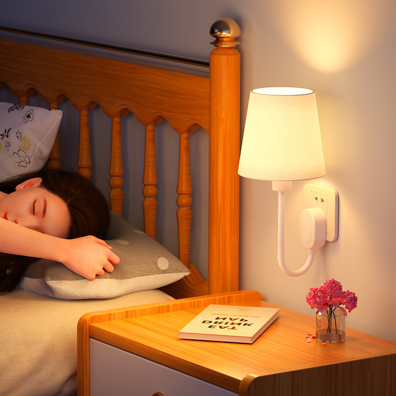 语音控制小夜灯人工智能声控感应开关灯卧室家用台灯插电式床头灯