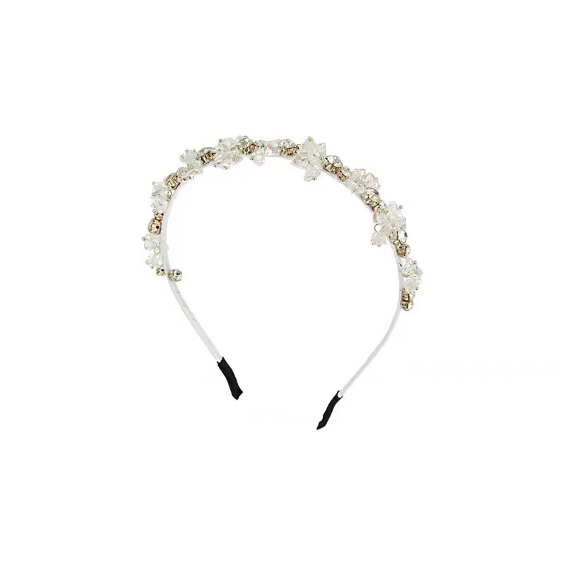 Wild Rose Metal Rhinestone Headband Bangs Fixed Gadget Shape Crystal Headband Female Non-Slip Hairpin Goddess Temperament