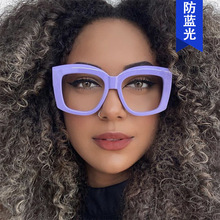 方形大框平光镜防蓝光眼镜架时尚女个性潮流眼镜框可配近视凹造型