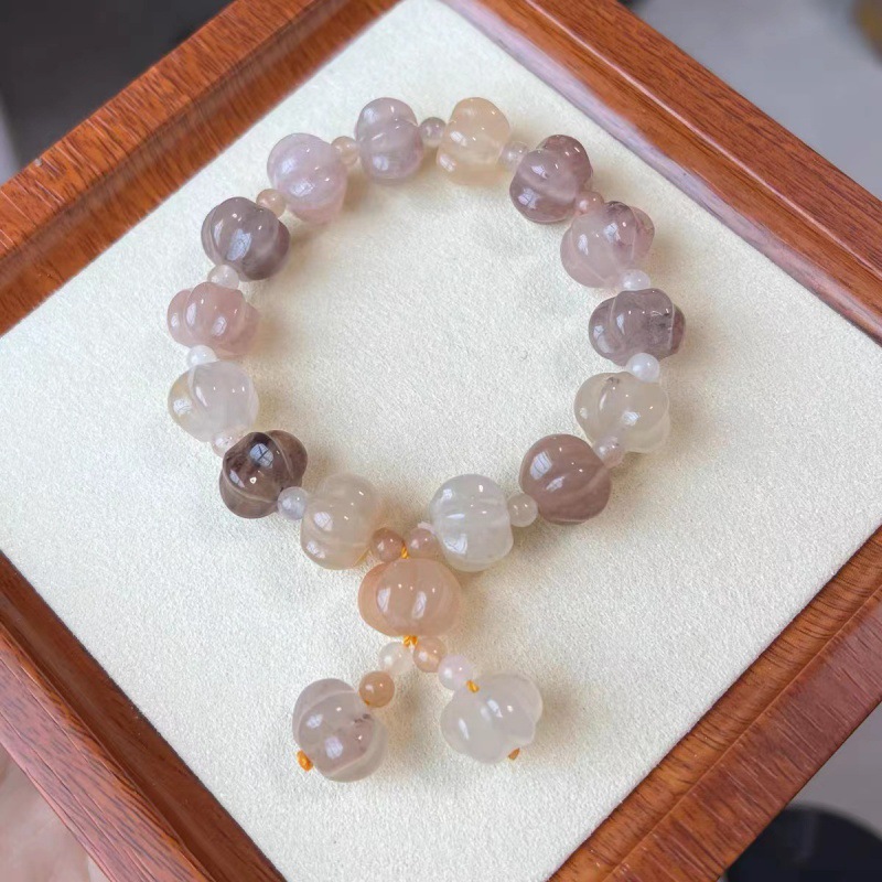 fa金丝玉手串佘太翠 紫罗兰原色南瓜珠金丝玉手链直播货源玉器批