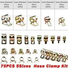 75PCS盒装卡箍 镀彩锌弹性卡箍箍圈M6M7M8M9M10 管夹环箍抱箍套装