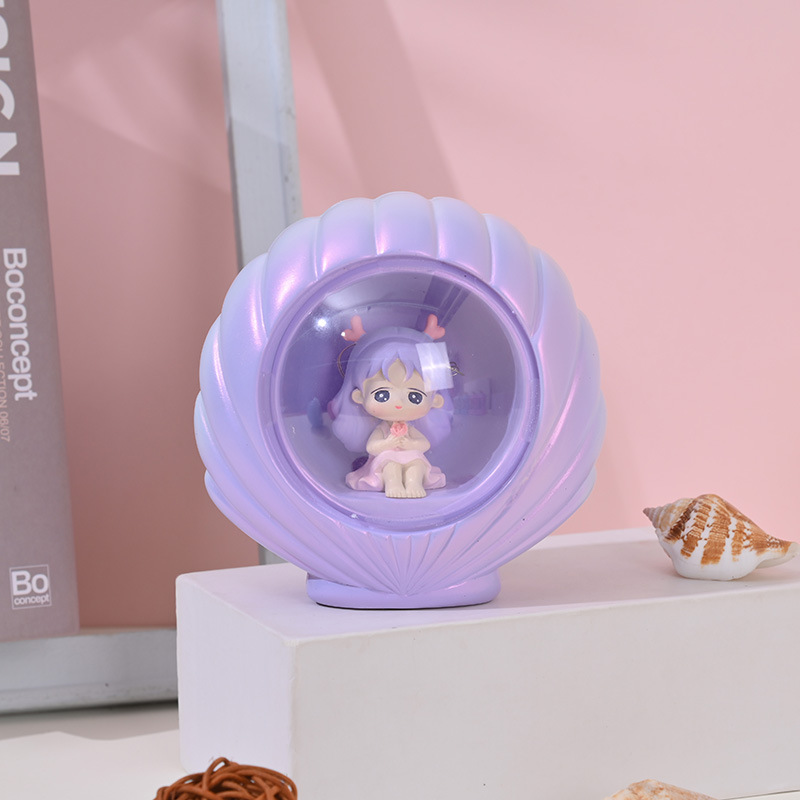 Creative Girlish Heart Doll Cartoon Star Light Decoration Cute Girl Bedroom Bedside Small Night Lamp Qixi Gift