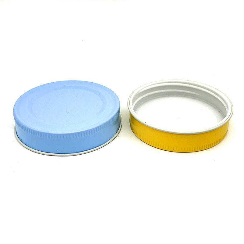梅森铁盖彩色马口铁密封盖圆形金属铁盖供应玻璃公鸡杯奶茶杯盖