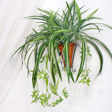 塑料绿叶挂墙假防真兰草壁挂仿真绿植 室内盆栽装饰植物仿真吊兰