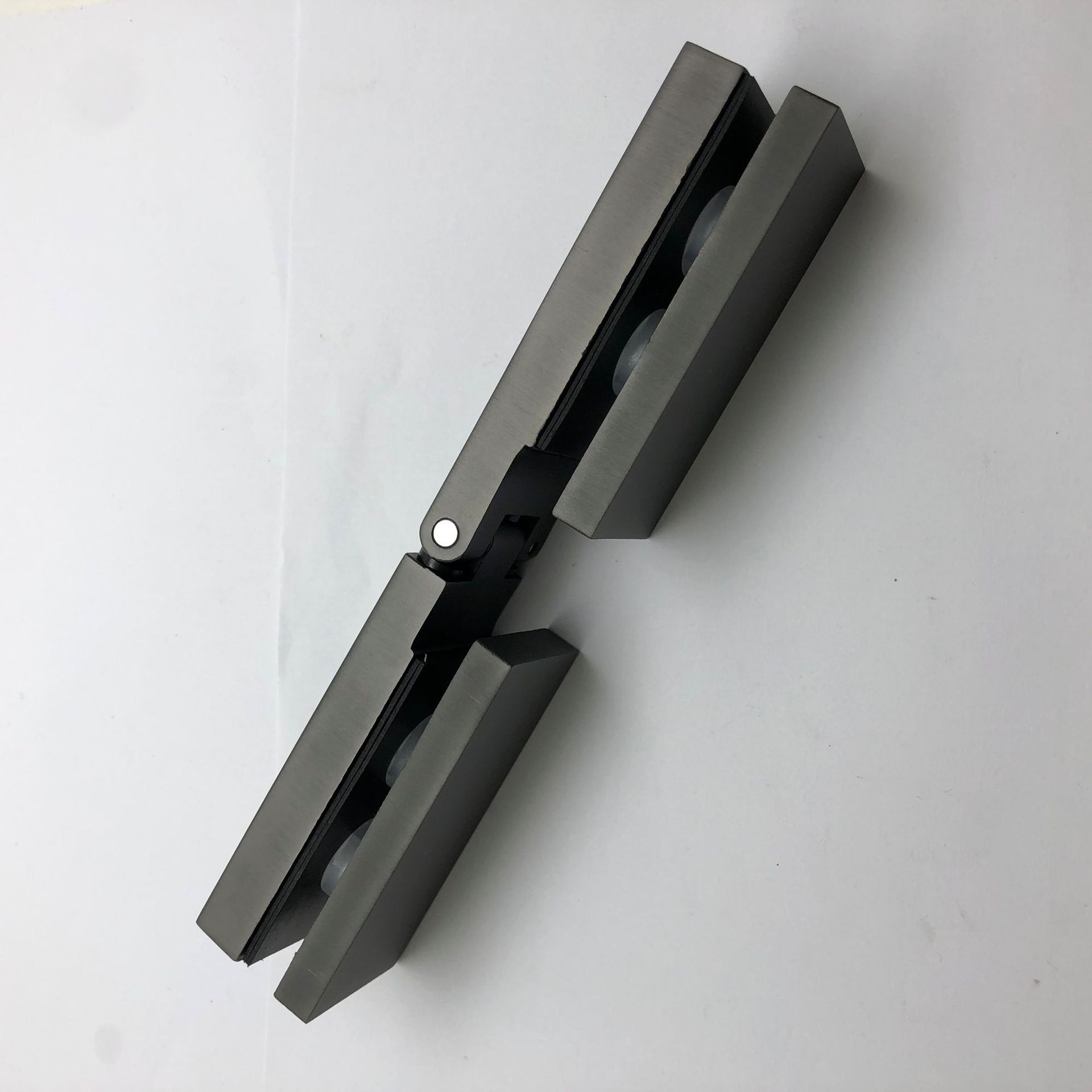 淋浴房玻璃门合页枪灰色简易长条方形浴室铰链不锈钢卫浴五金配件