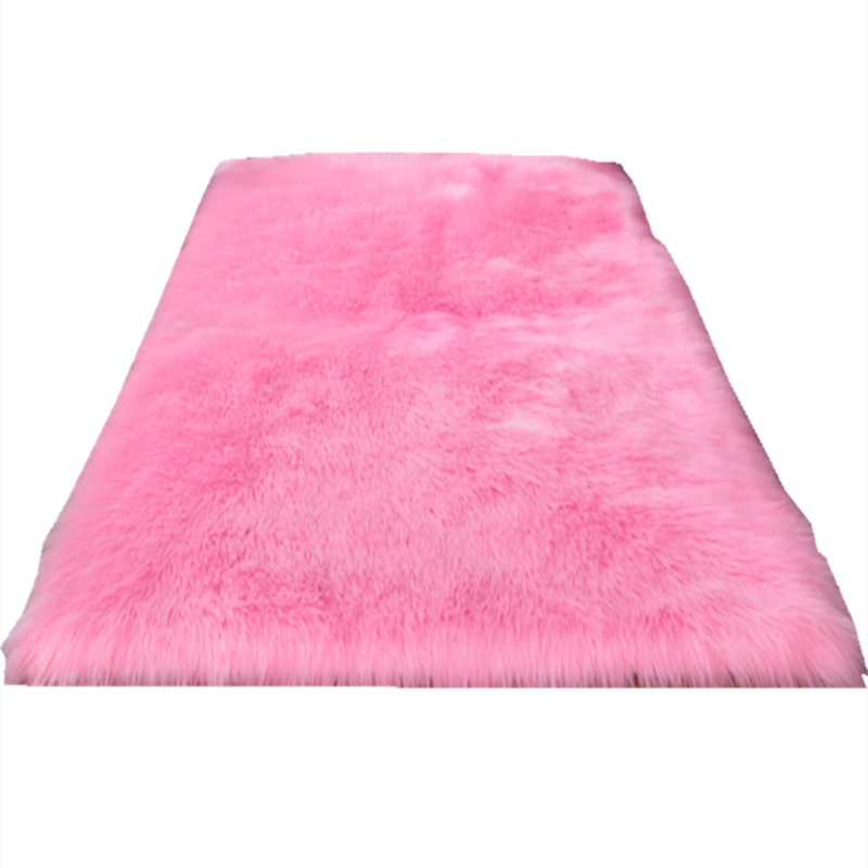 Cross-Border Spot Rose Pink Plush Carpet Wool-like Living Room Bedroom Bedside Mats Full Shop Show Window Decoration