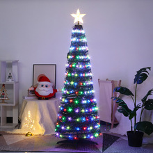 圣诞树灯跨境热销RGB幻彩点控圣诞树APP遥控五角星圣诞节布置灯串