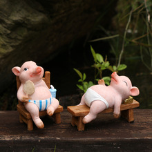 可爱动物小猪桌面摆件装饰品花园庭院微景观装饰品网红生日礼物女
