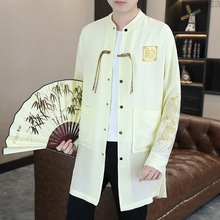 中国风男装夏长袖夹克男复古开衫防晒衣款民族风新中式外套