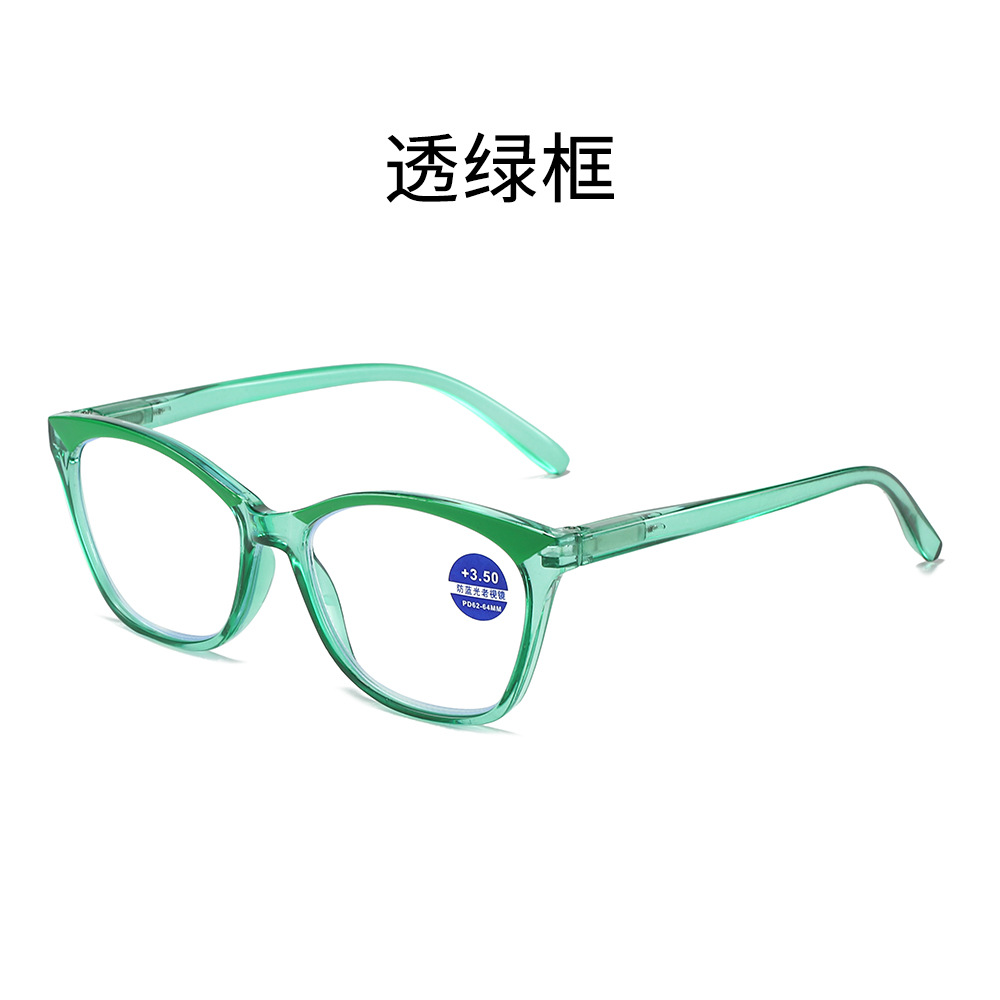 New Transparent Fashion Cat Eye Eyebrow Reading Glasses HD Presbyopic Glasses Full Frame Portable Men and Women Same Style