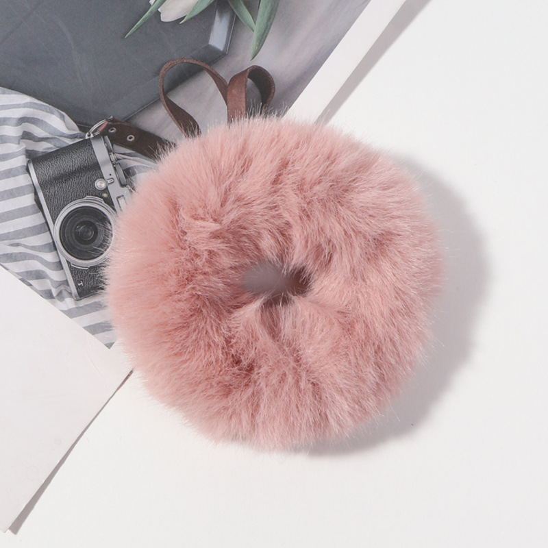 彩色毛绒发圈简约百搭发绳秋冬新款毛茸茸头绳可爱毛毛皮筋发饰