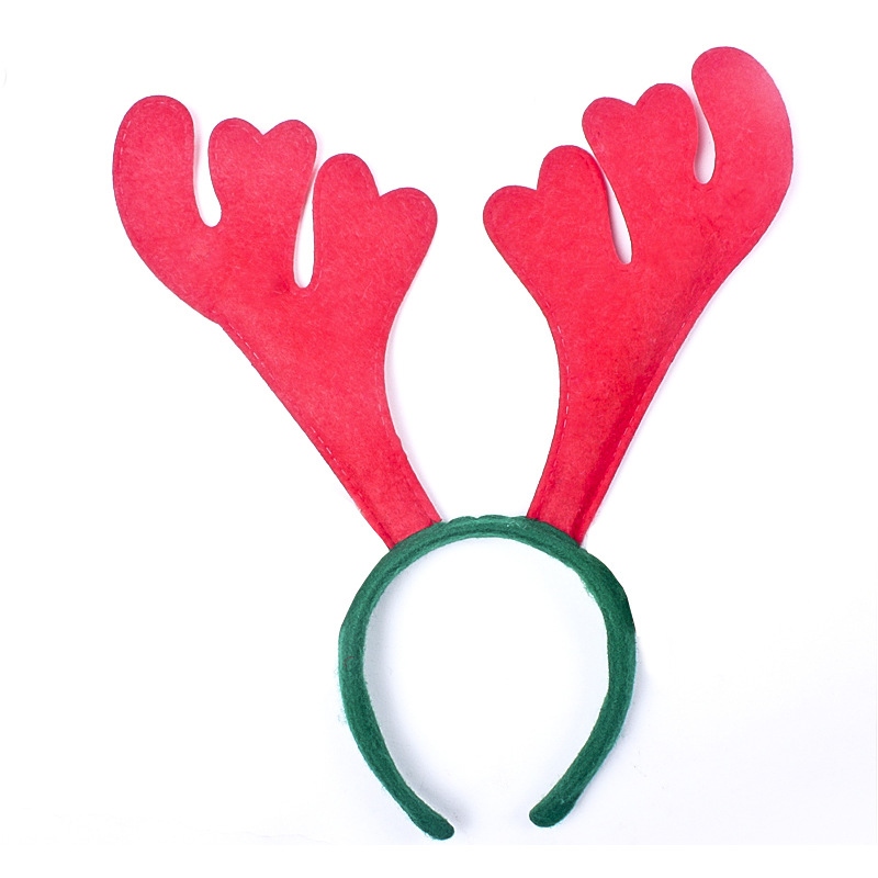 圣诞节儿童成人大红色鹿角头箍发箍圣诞饰品
